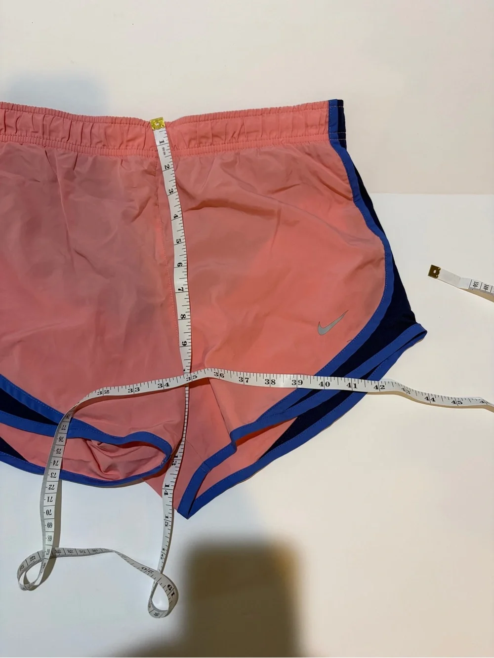 Nike Girls XL Dri-FIT Tempo Running Shorts Pink Coral Blue Athletic Lined
